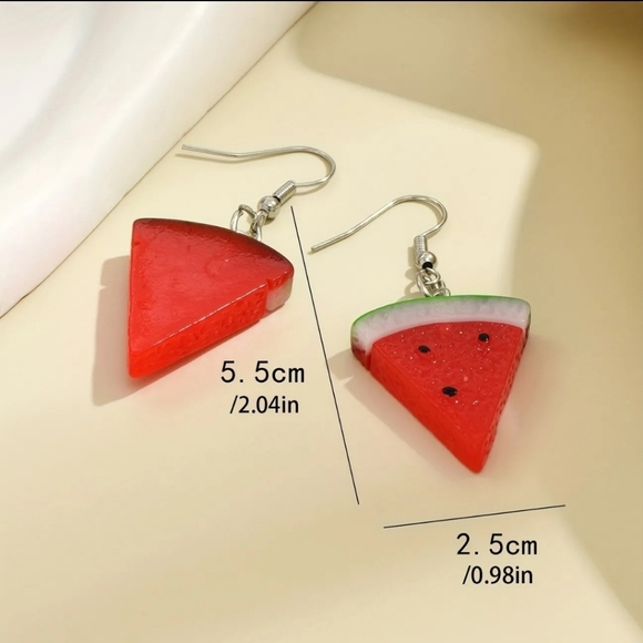 Watermelon Slice Pierced Earrings - Picture 7 of 7